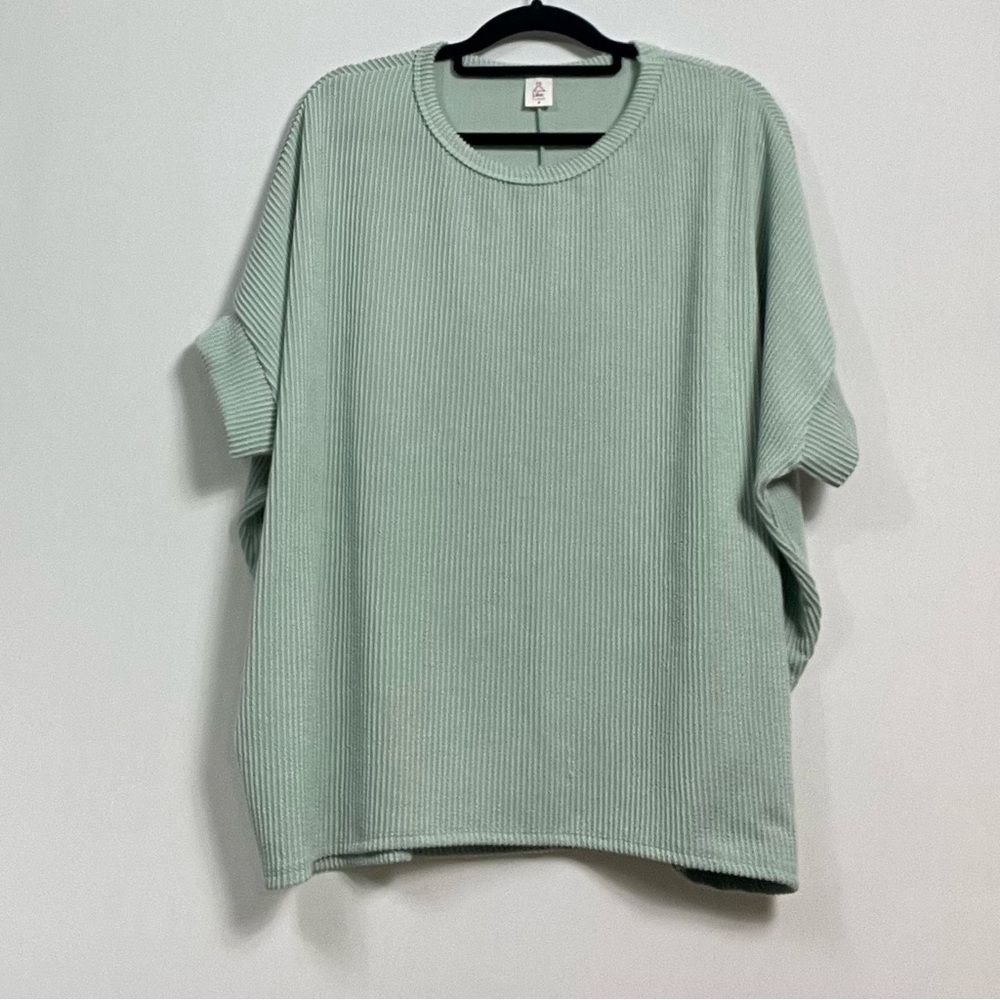 Mint Green Ribbed Women's Top
